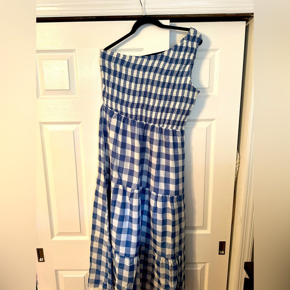 One shoulder Picnic print dress